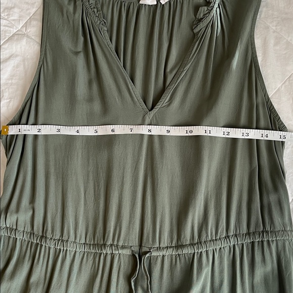 GAP Sage Green Mini Dress with Ruffle Trim - Picture 3 of 7